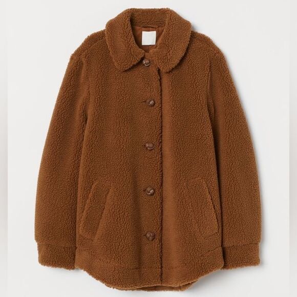 H&M Faux shearling jacket size 4 - Picture 1 of 10